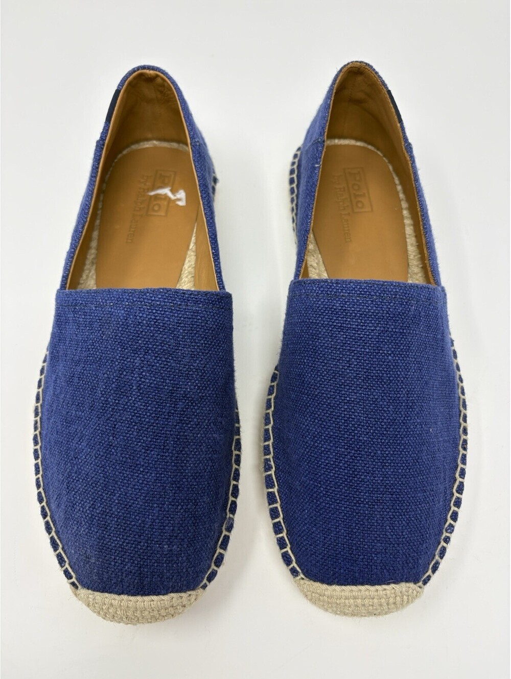 Polo Ralph Lauren Mens Espadrille Cevio Slip On Blue Canvas Jute NEW Size 8.5